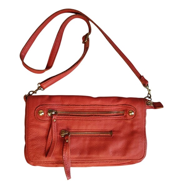 Linea Pelle Collection Crossbody Bag Womens Leather Gold Hardware Adjustable Str - Picture 1 of 13